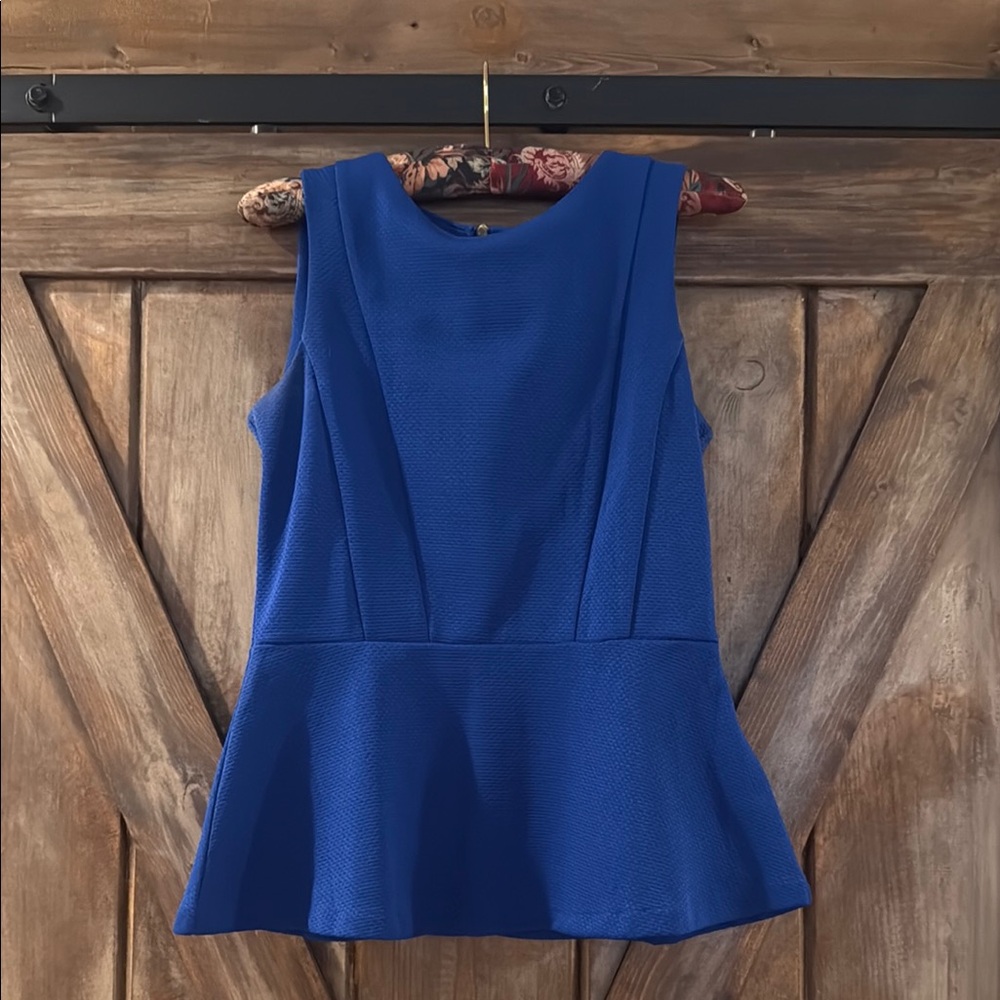 H&M Royal Blue Peplum Blouse